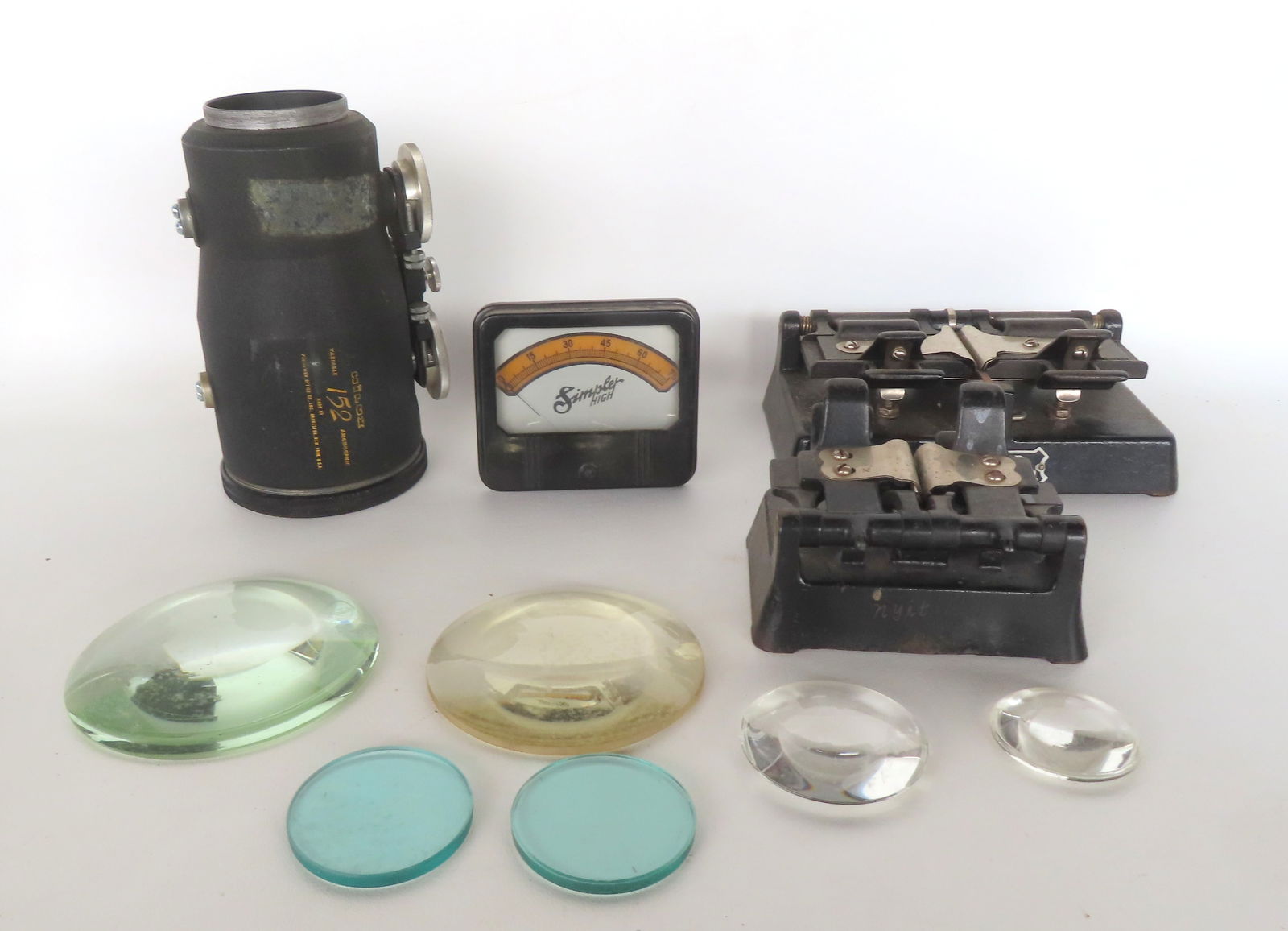 A grouping of 10 assorted film projection related collectibles including 2 splicers, film projector (1 of 7)