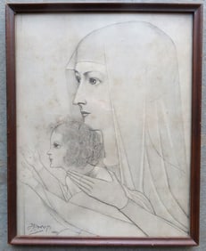 Print titled "De Kleine Jezu Met de Stigmata / 1927". Good condition. Total frame size 91/2" x 12".