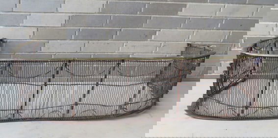 An early wire and brass fireplace screen, circa 1820. Some wire breaks, but overall fair to good con