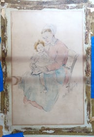 Otto Hagborg (1854 - 1929) was active/lived in Sweden, United Kingdom. Unframed W/C Seated Swedish m