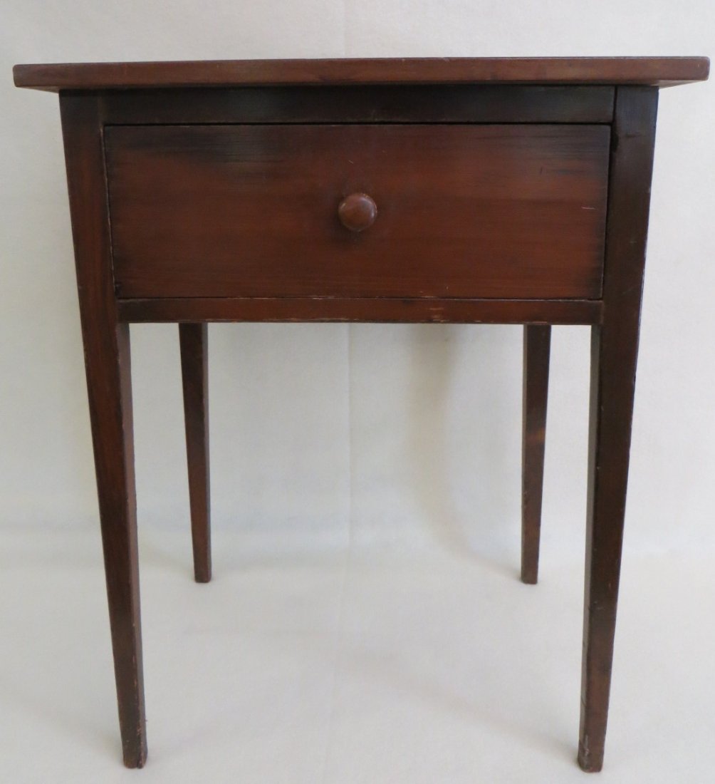 Hepplewhite 1 drawer stand with deep drawer in poplar w: Hepplewhite 1 drawer stand with deep drawer in poplar wood- 27.25"H x 21.75"W x 16.34"D.