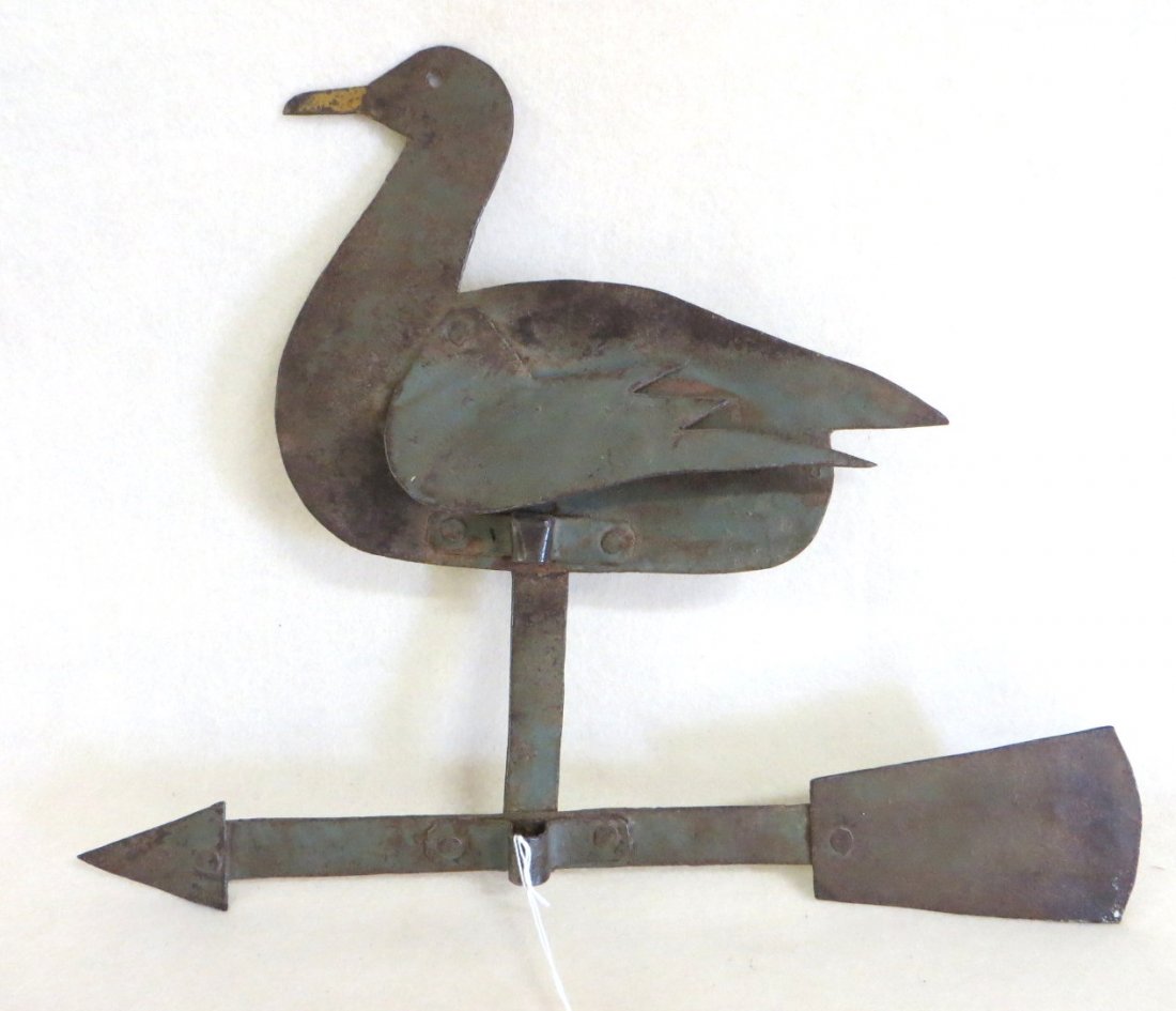 Small silhouette iron seagull weathervane with attached: Small silhouette iron seagull weathervane with attached wings - 14"L x 11"H.