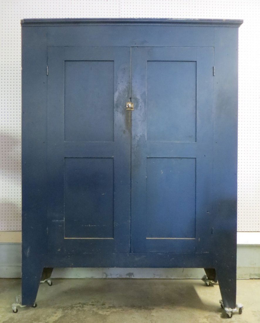 Large Hudson Valley 2 door cupboard in old blue paint o
