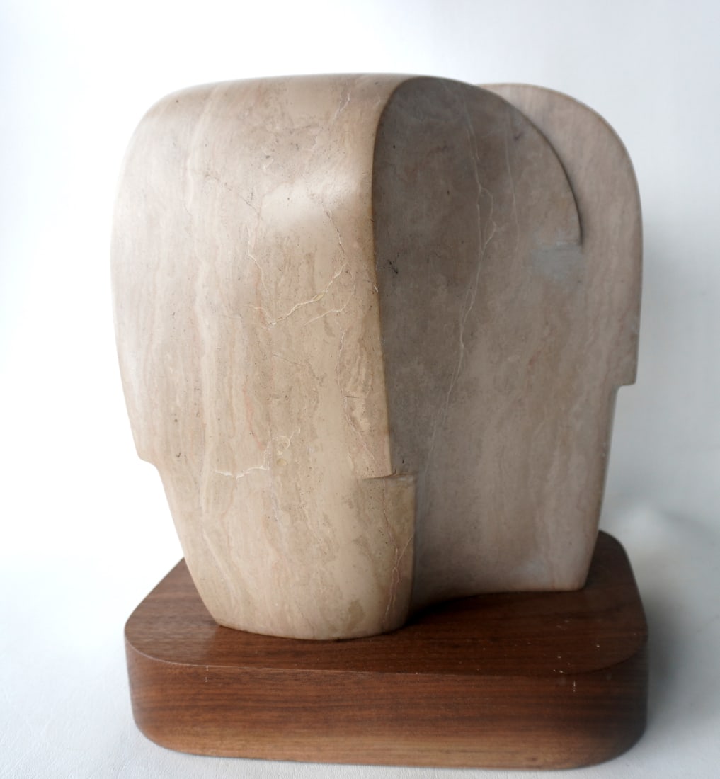 Lilly M. Tussey (Bulgarian/American d.2005). Modernistic marble sculpture titled "Forest", signed on (1 of 13)