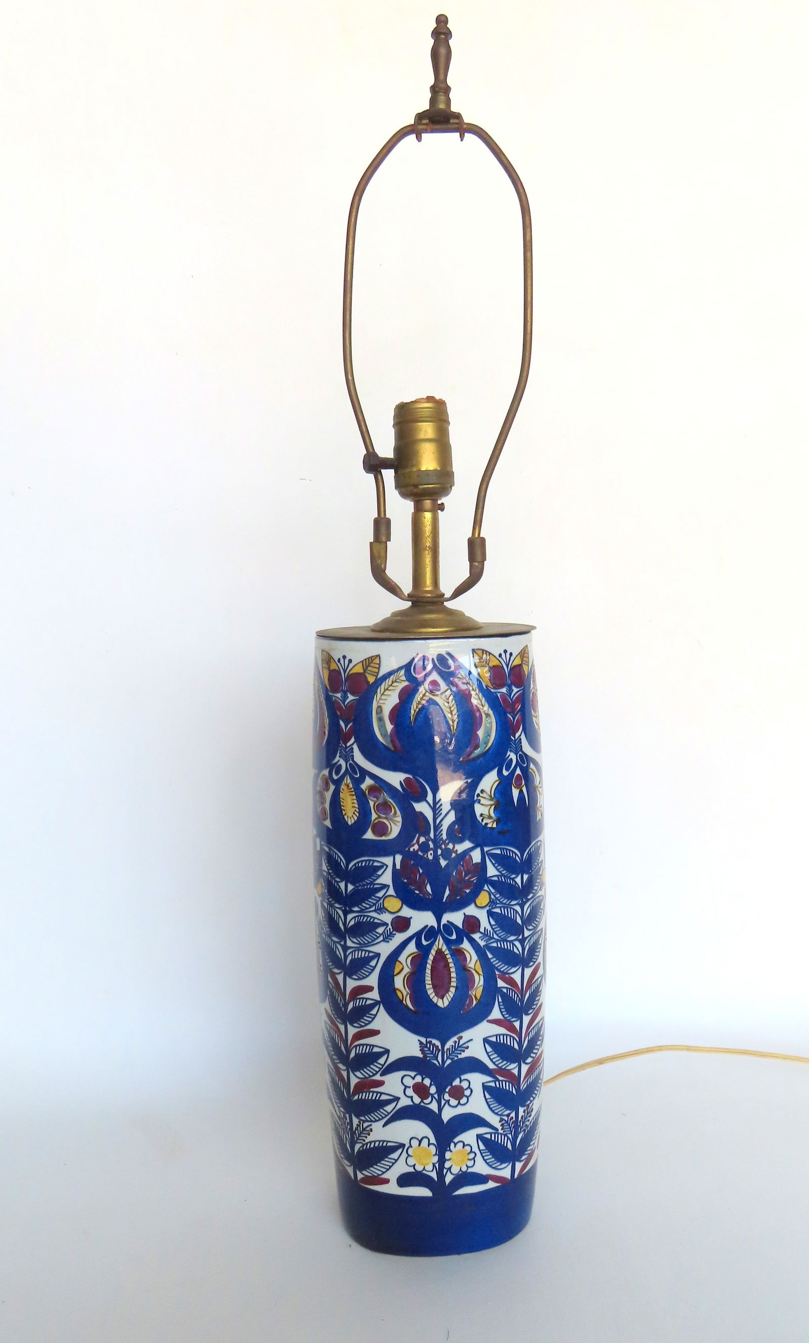 A Danish modern mid-century style Tenera table lamp (vase), made by Royal Copenhagen and designed by: A Danish modern mid-century style Tenera table lamp (vase), made by Royal Copenhagen and designed by Berte Jessen - very good condition. The lamp measures 27 1/2"H (to top of finial) x 5 1/4"W - the v