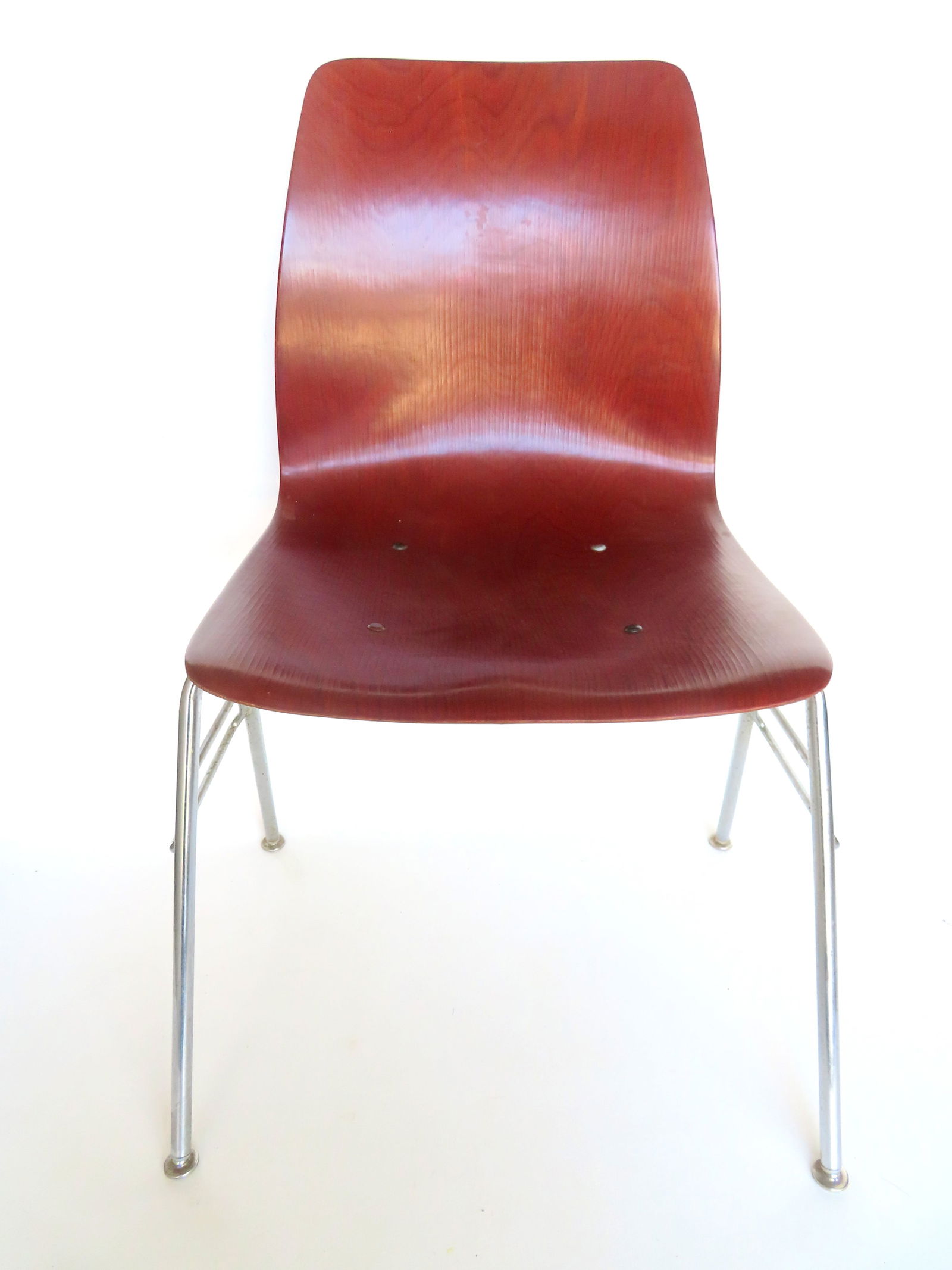 A mid century style bentwood side chair with metal frame signed "Bagholz / West Germany" - good: A mid century style bentwood side chair with metal frame signed "Bagholz / West Germany" - good condition.