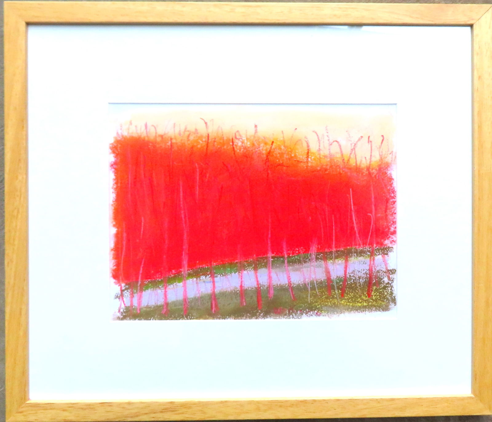 Wolf Kahn, 1927 - 2020, active in New York & Vermont. An original Abstract landscape pastel on: Wolf Kahn, 1927 - 2020, active in New York & Vermont. An original Abstract landscape pastel on paper, signed W. Kahn. Professionally framed and matted and in excellent condition. Note the perforated l