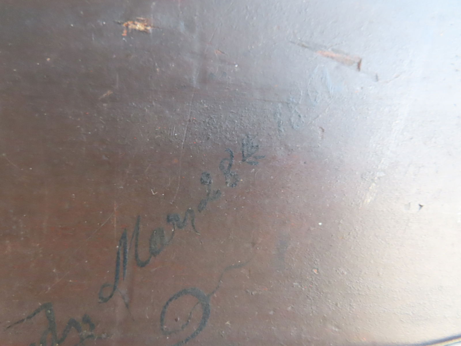 An early hand painted presentation game board, Civil War era, having turquoise and black squares - 11