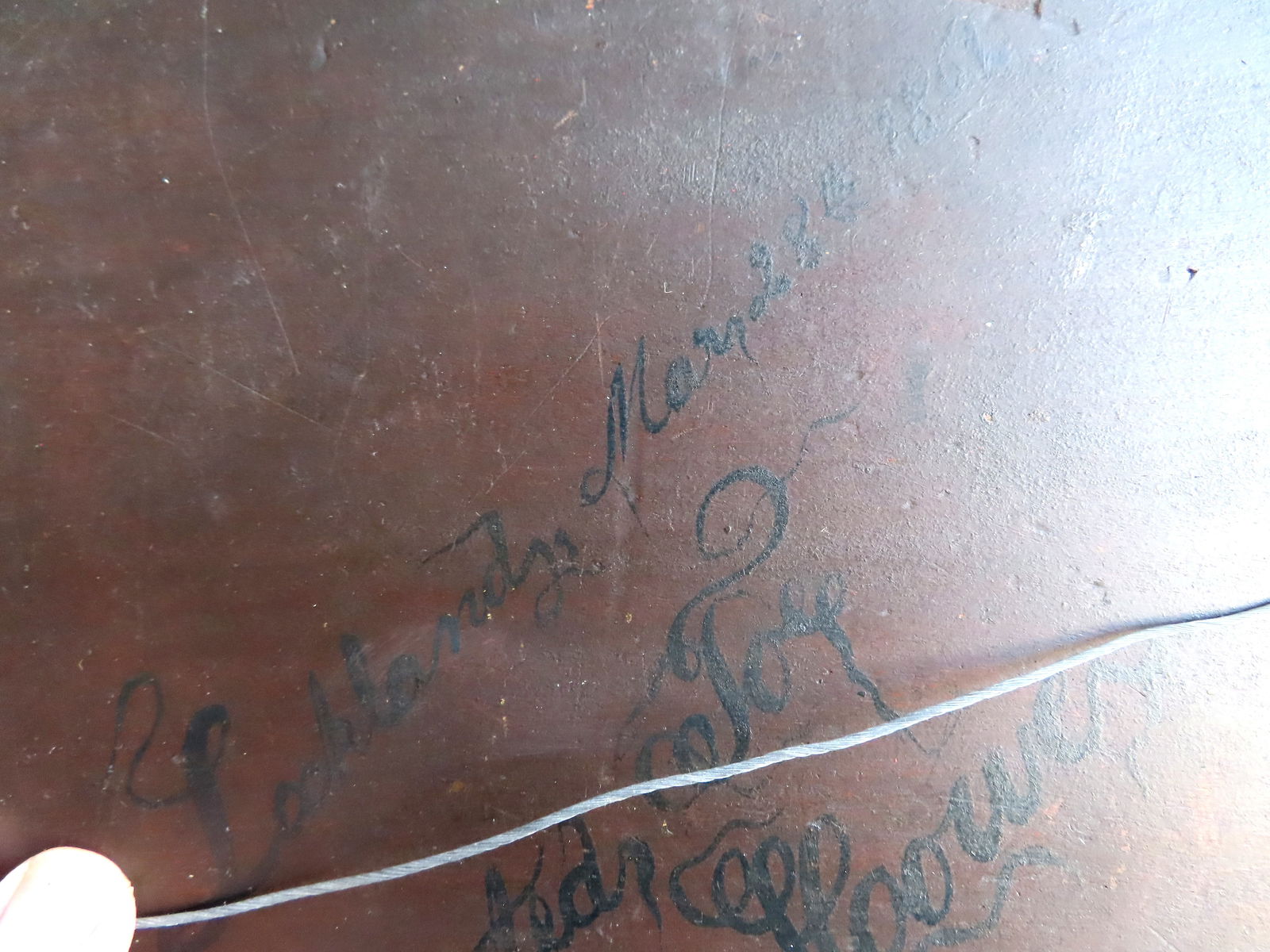 An early hand painted presentation game board, Civil War era, having turquoise and black squares - 7