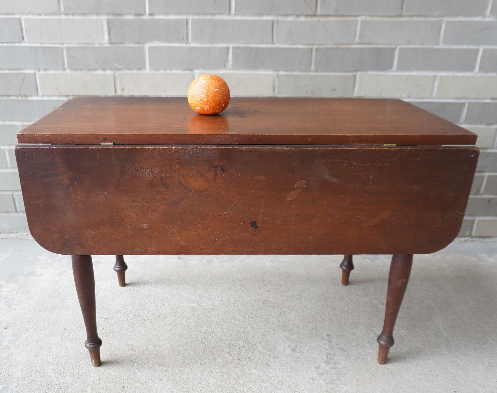 A child's (or country store salesman sample) black walnut drop leaf table with delicately turned (1 of 11)
