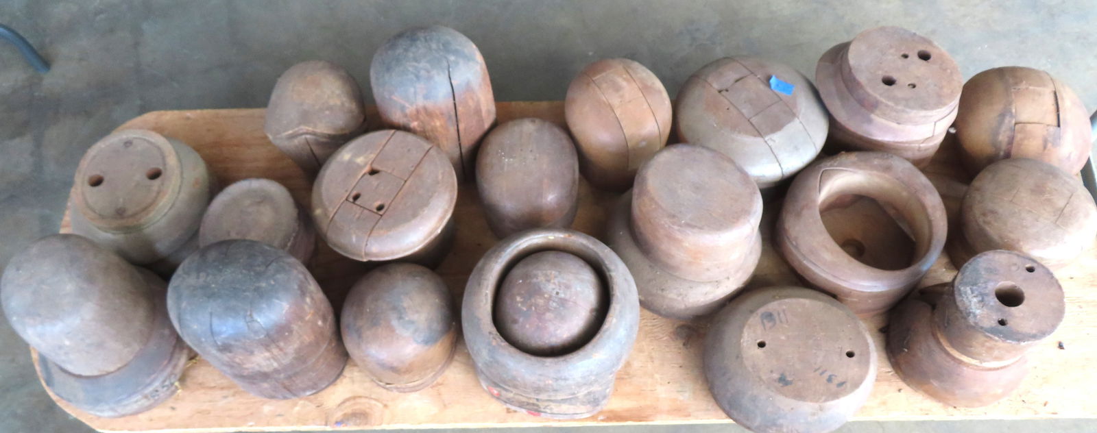 Grouping of 19 vintage hat forms/molds. Some of the forms missing parts (see photos), and are in (1 of 8)