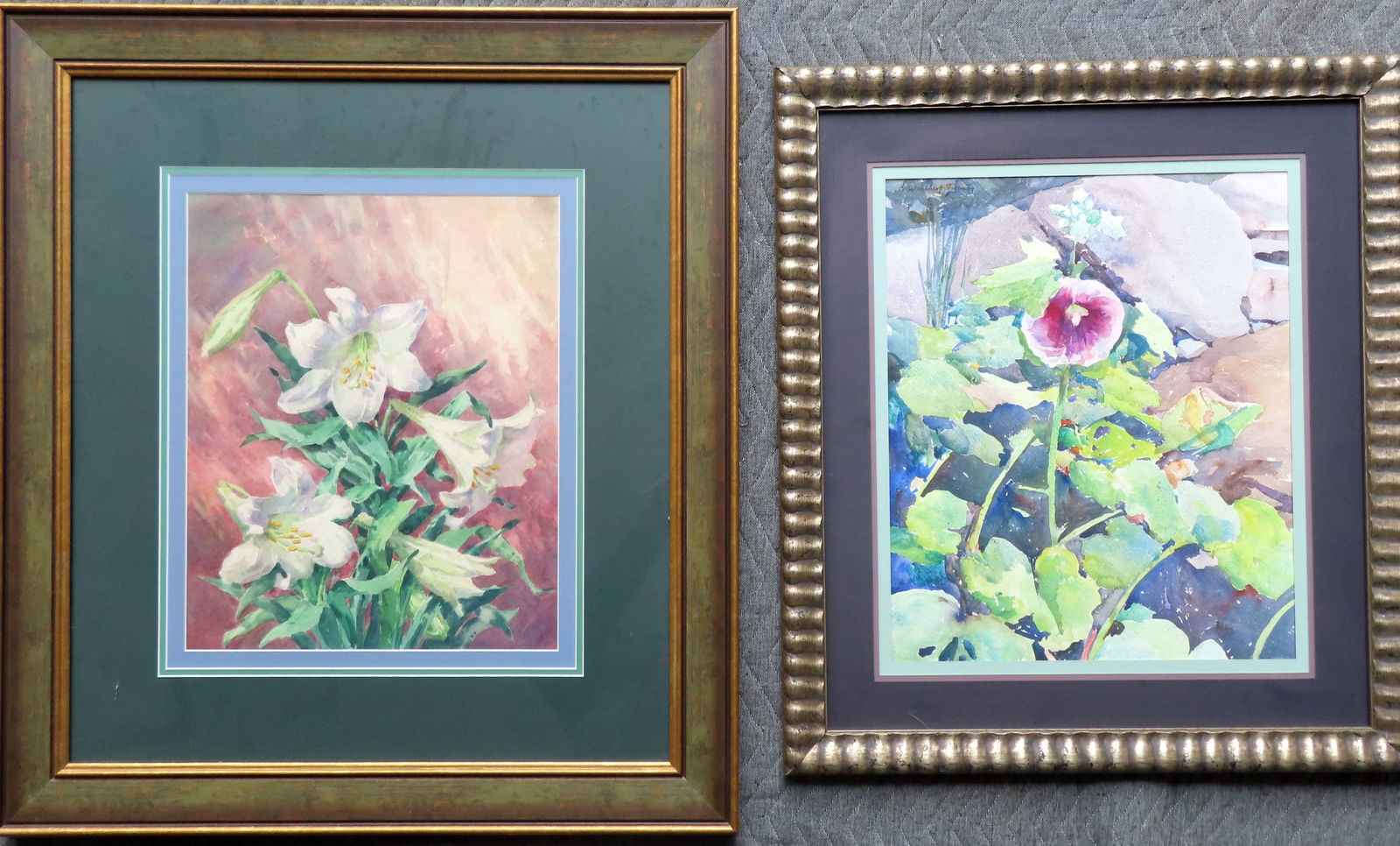 Winthrop Turney, NY City - Brooklyn, 1884-1965. Two W/C Still Life Flowers, W. Turney: Winthrop Turney, NY City - Brooklyn, 1884-1965. Two W/C Still life of flowers, one signed Winthrop Turney in upper left corner - very good original condition; and the other unsigned in very good condi