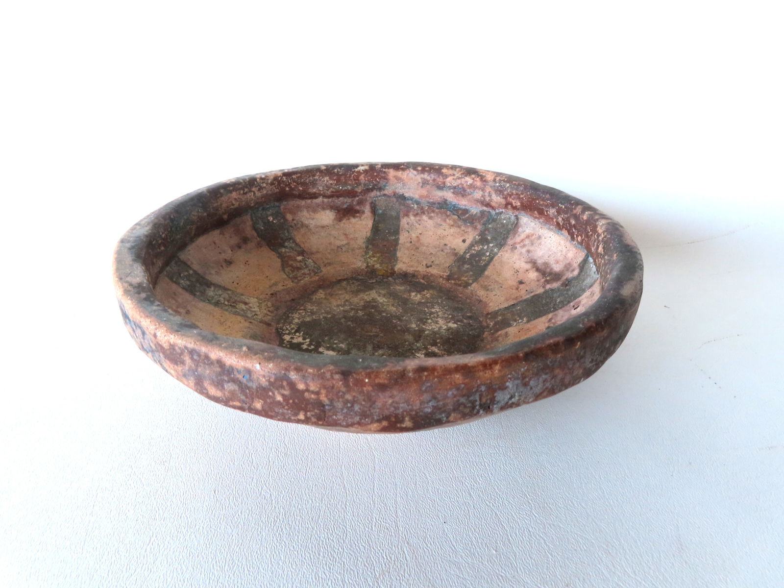 A Woodstock NY art pottery bowl signed M. Horton - Woodstock NY. Paint wear and some discoloration,: A Woodstock NY art pottery bowl signed M. Horton - Woodstock NY. Paint wear and some discoloration, but otherwise good condition with no damage. Circa 1950-60. Measures 9 1/4" diameter x 2 3/4"H.