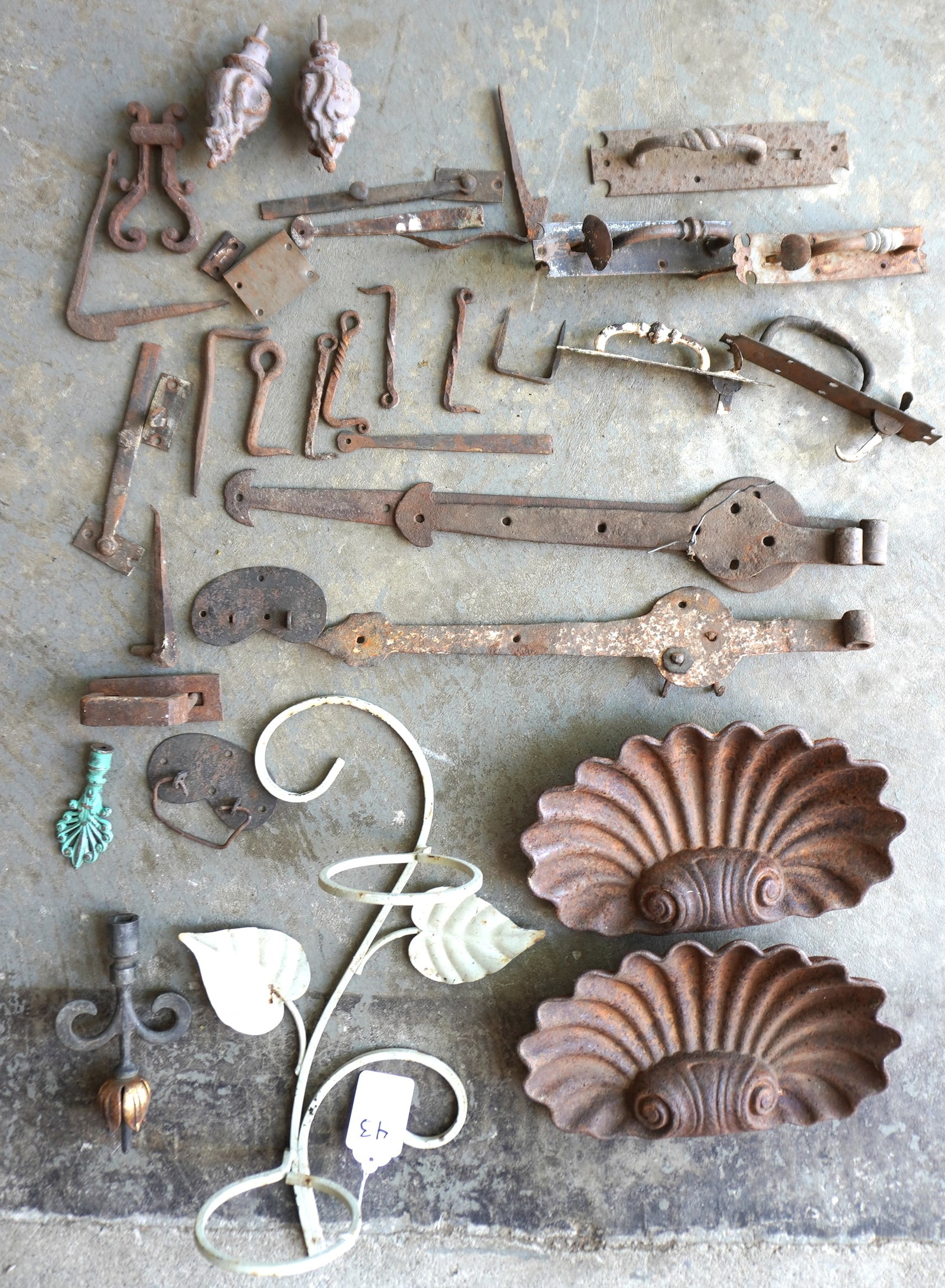 A large grouping of 18th and 19th century hardware including door latches, 3 non-matching Dutch (1 of 6)