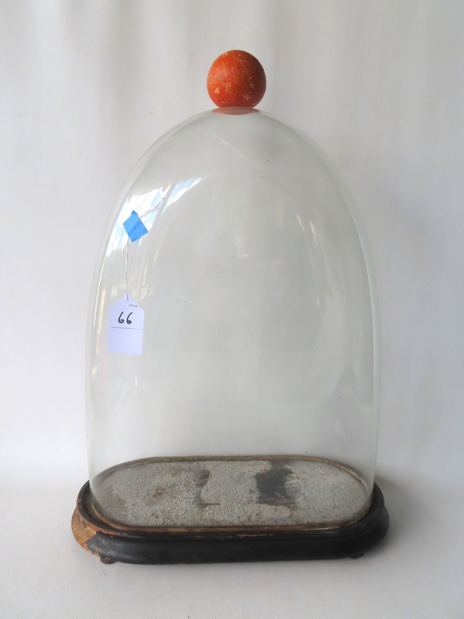A Victorian glass dome with a footed wooden base, late 19th century in good condition and appears (1 of 5)