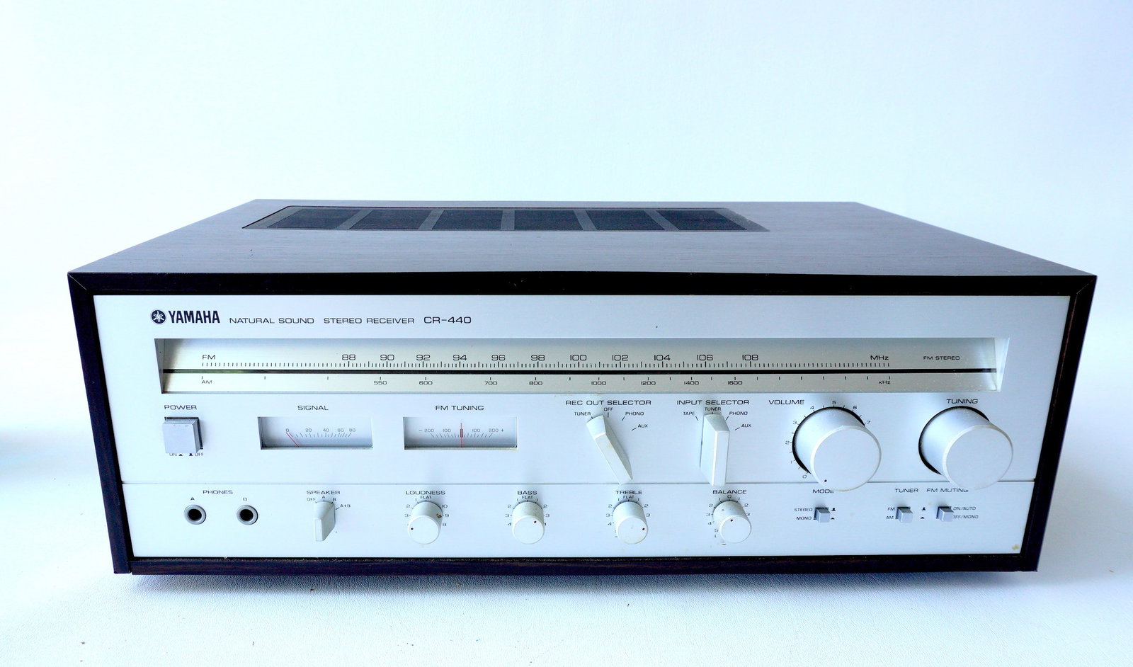 Yamaha AM/FM Stereo receiver, Model CR-440. Appears to be in very good condition. Measures 17 3/4" x (1 of 6)