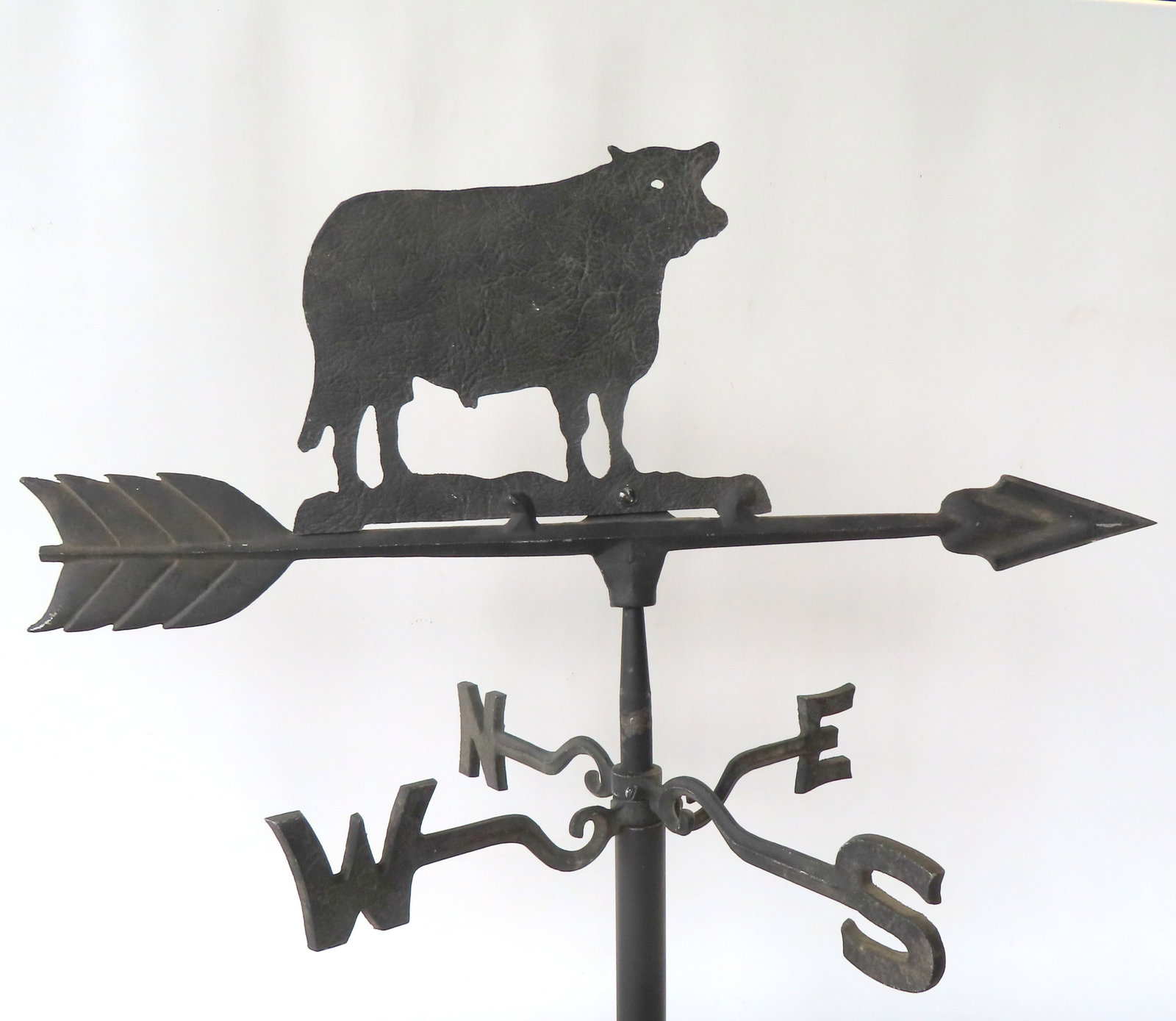A silhouette aluminum bull weathervane in original black paint, marked "No. 32-S" - this is the (1 of 4)
