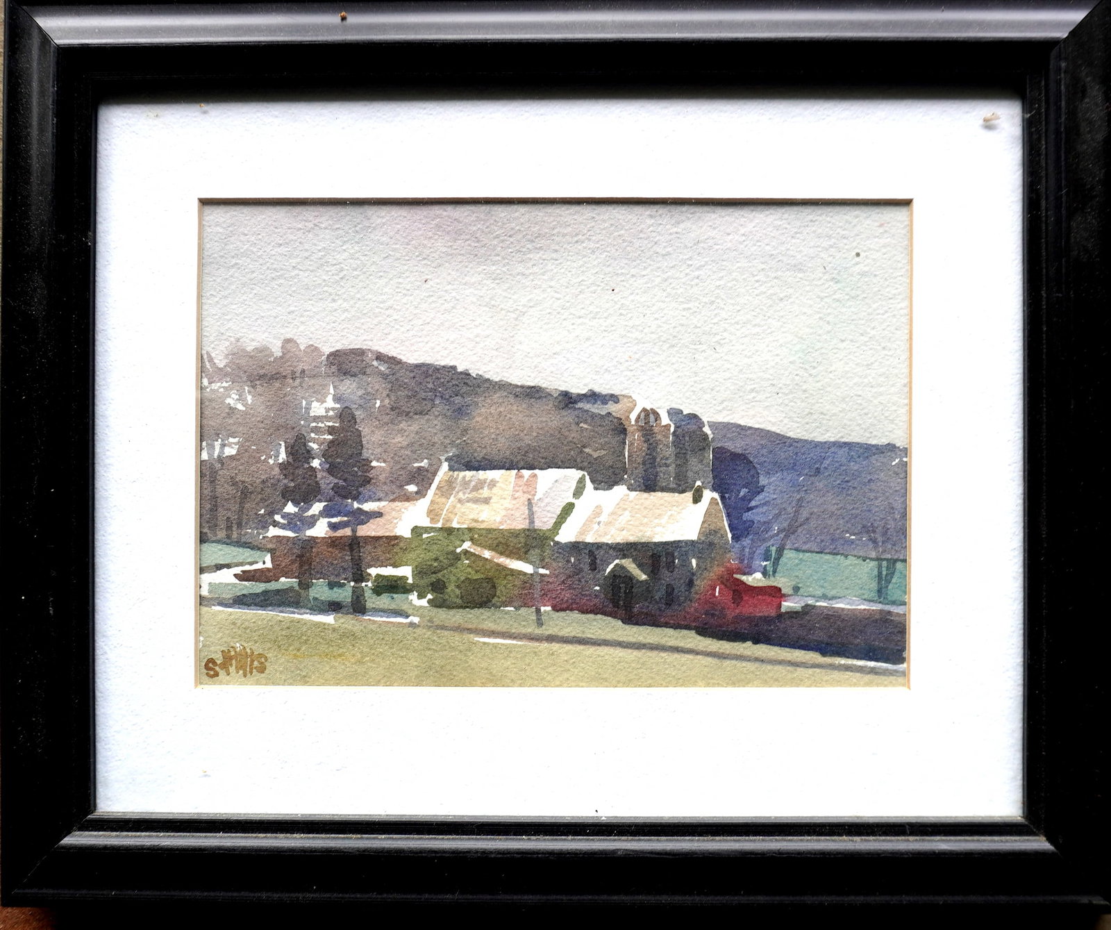 Staats Fasoldt, Woodstock NY, 20th & 21st centuries. W/C country farmhouse, signed Staats lower left: Staats Fasoldt, Woodstock NY, 20th & 21st centuries. W/C country farmhouse, signed Staats lower left corner - very good condition. Frame size 11 3/4" x 9 3/4". Note - He is a former President of The W