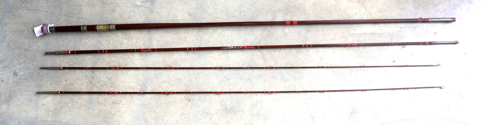 Salmon rod, 3 section, approximately 17' when fitted together plus 1 extra tip (1 of 13)