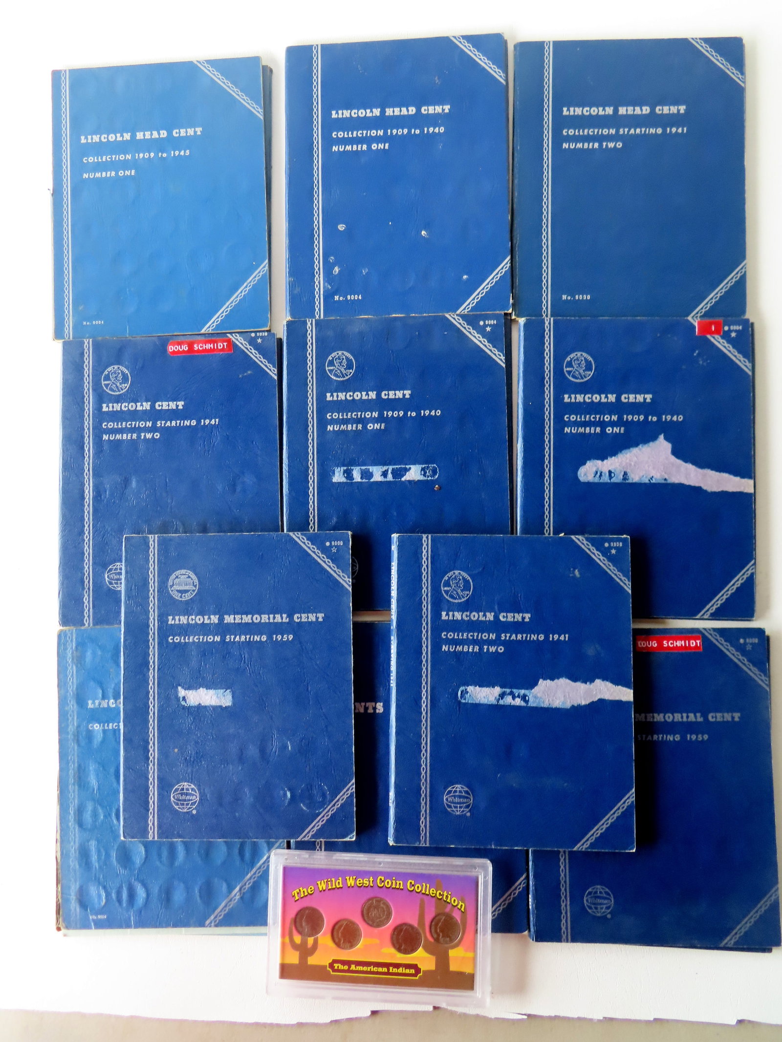 Collection of vintage American pennies, most in 11 Whitman coin books, includes 27 Indian head (1 of 19)