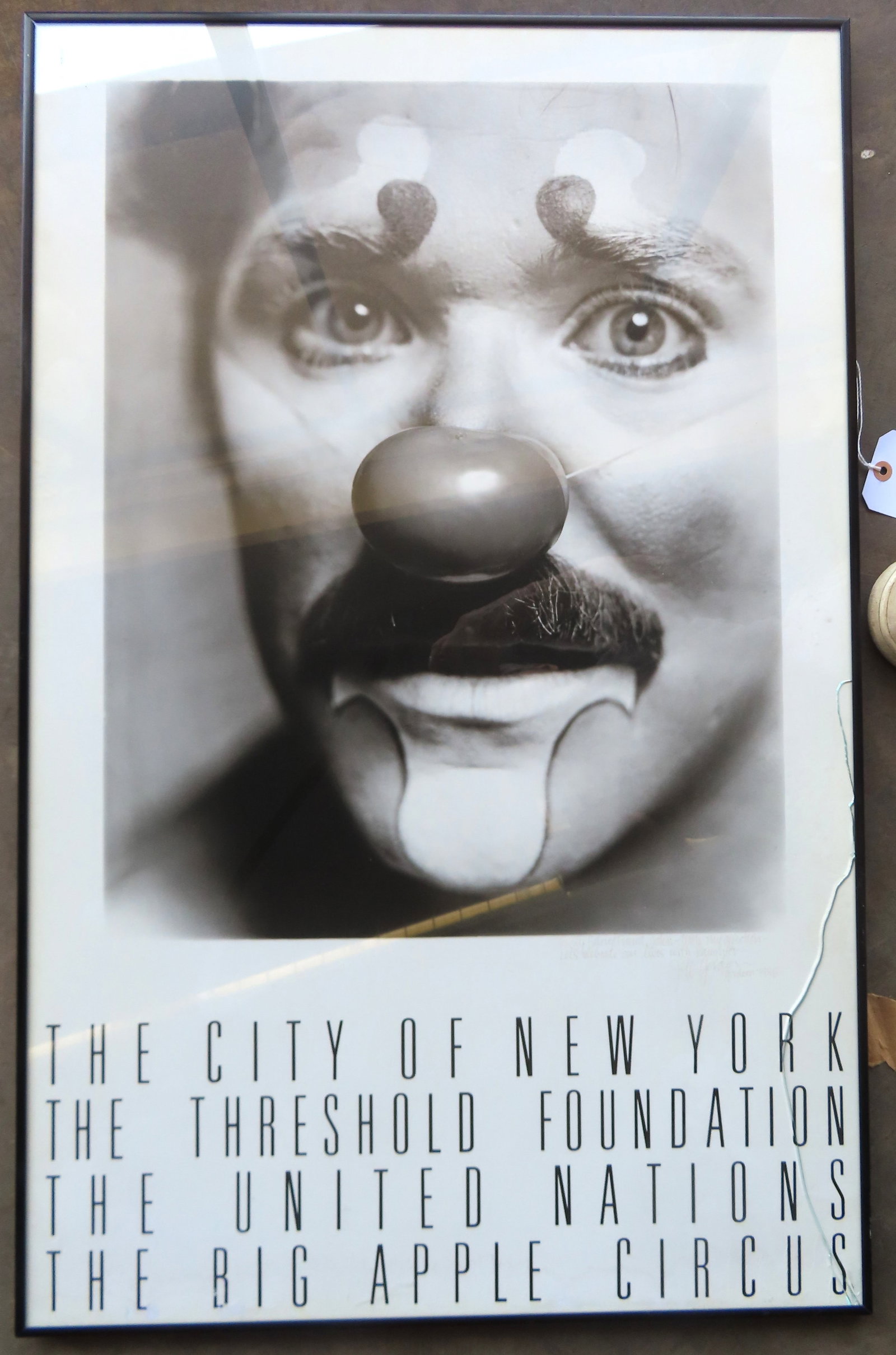 A large Jeff Gordon Big Apple circus clown poster inscribed in pencil "To my beloved friend, John - (1 of 3)