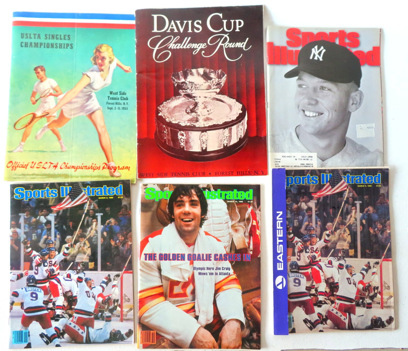 Six vintage sports magazines including 2 iconic Sports Illustrated magazines dated March 3 1980, (1 of 17)