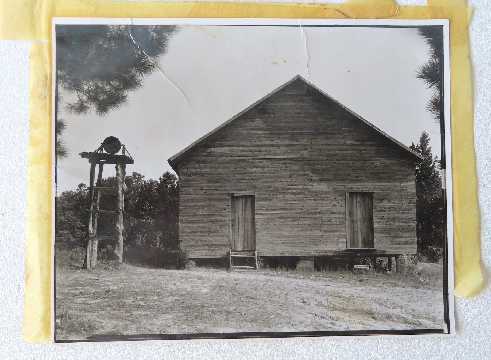 Walker Evans (NY, CT, Missouri) 1903-1975. Photograph of an old southern schoolhouse with Walker (1 of 3)