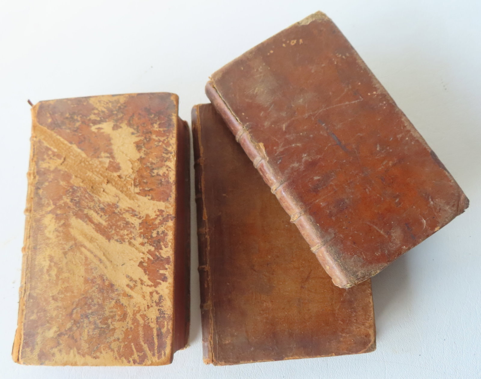 Three 18th century leather bound books. The most important titled "TRAIT? DES SENSATIONS ET DES: Three 18th century leather bound books. The most important titled "TRAIT? DES SENSATIONS ET DES PASSIONS EN G?N?RAL" - translates to "Treatise on Sensations and Passions in General" published in Paris