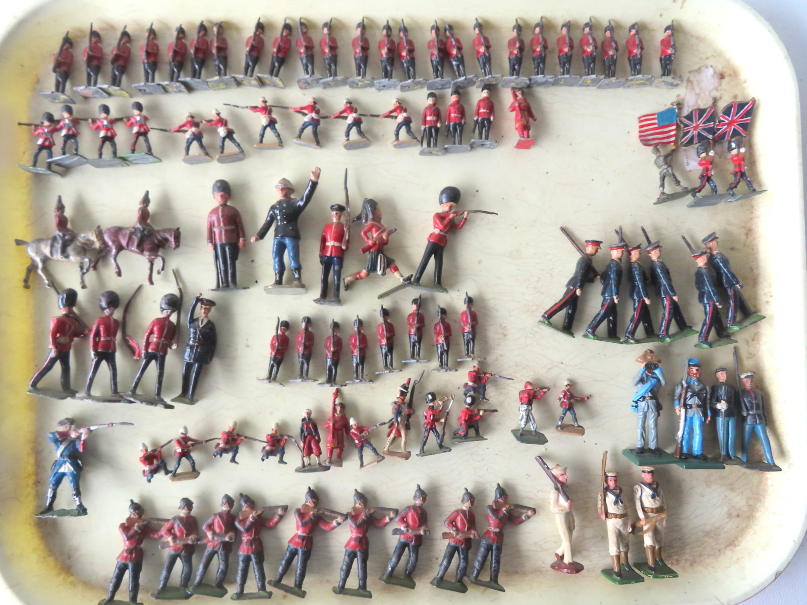 Grouping of 96 miniature hand painted lead soldiers, most circa 1940-80. Some with minor losses - (1 of 11)