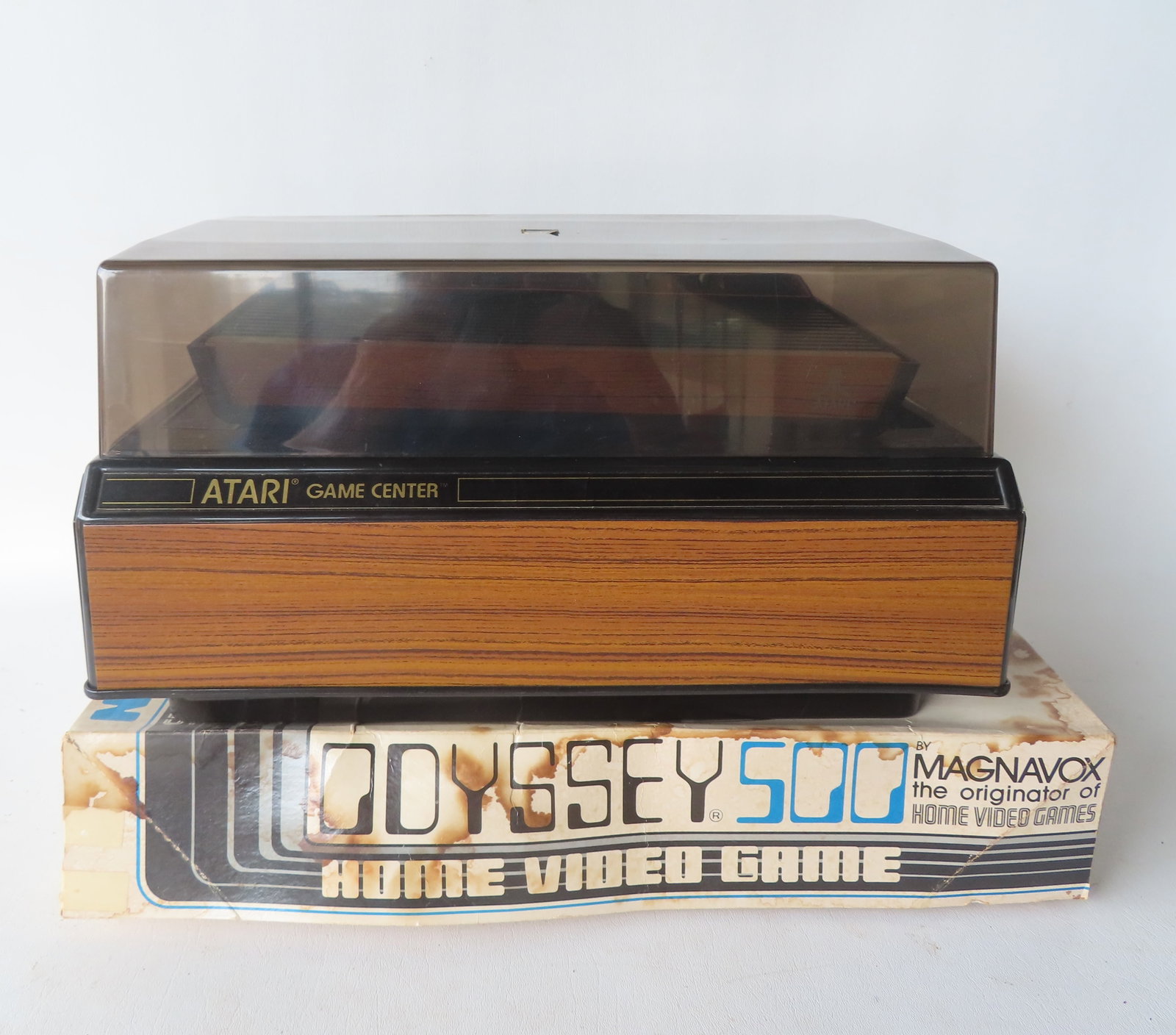 Two TV video games. The first, Atari Video Computer System, Model "CX 2600 A" with Game Center (1 of 12)