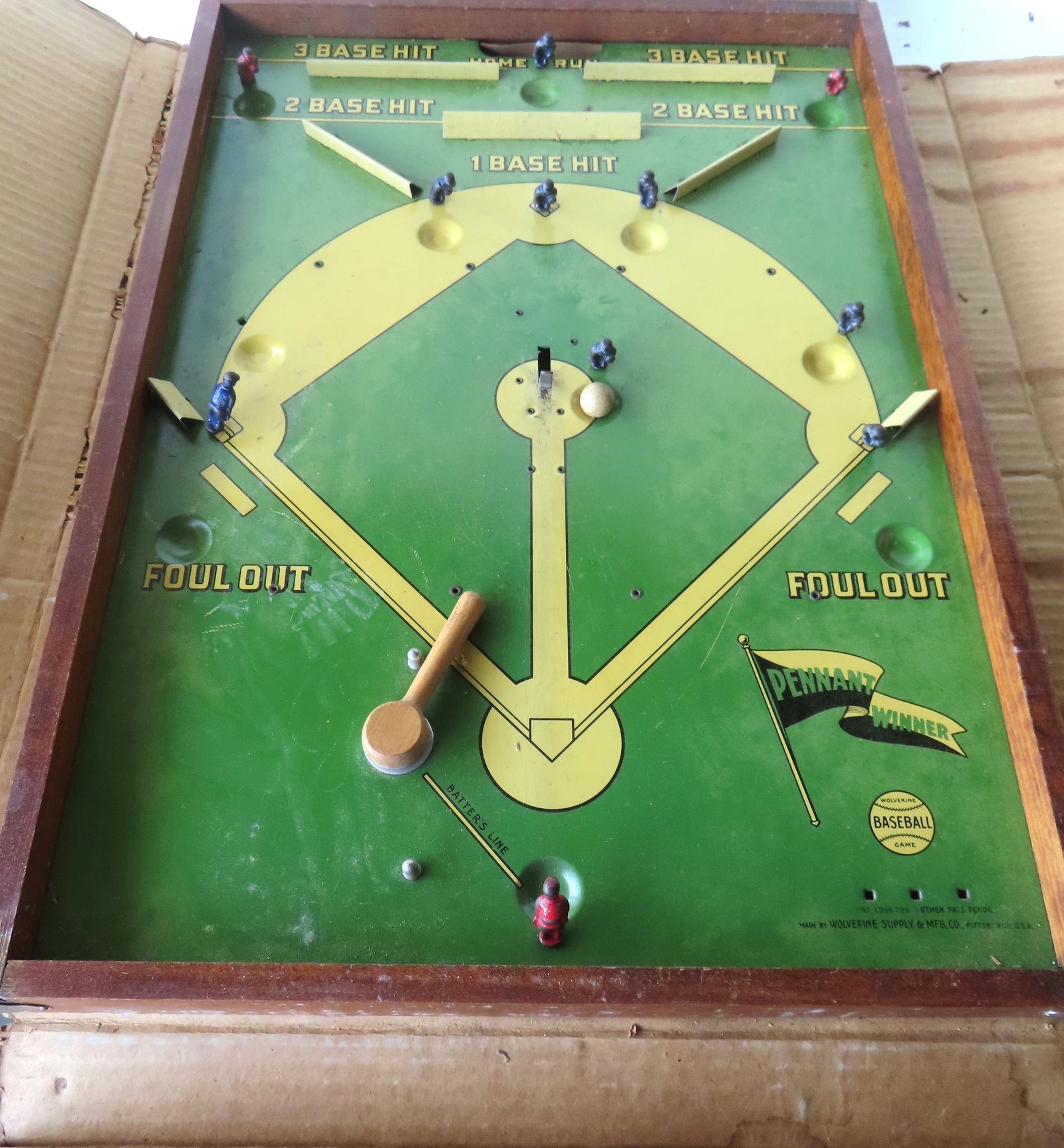 A mechanical pinball style baseball game titled "Pennant Winner" by Wolverine produced by the (1 of 8)