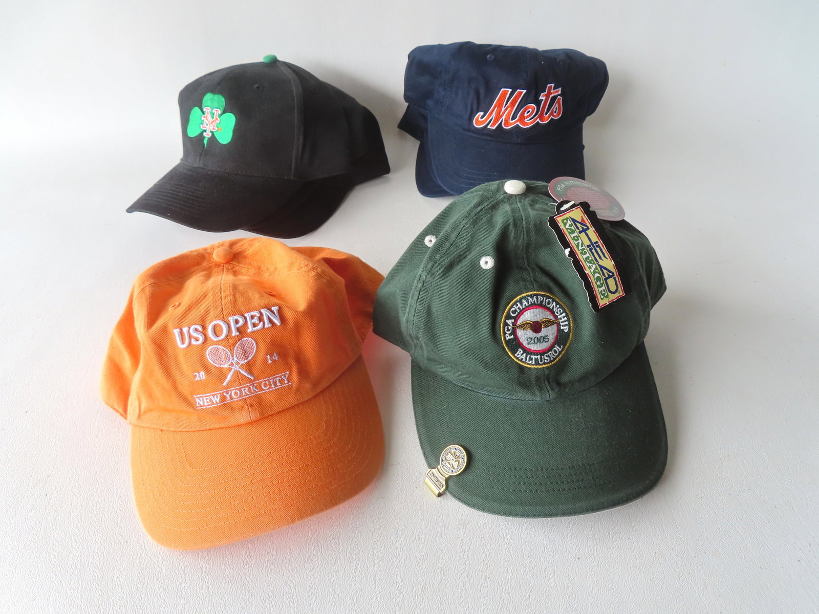 Grouping of 9 like new (old stock) sporting caps including: 7 NY Mets baseball, 3 with Pepsi (1 of 11)