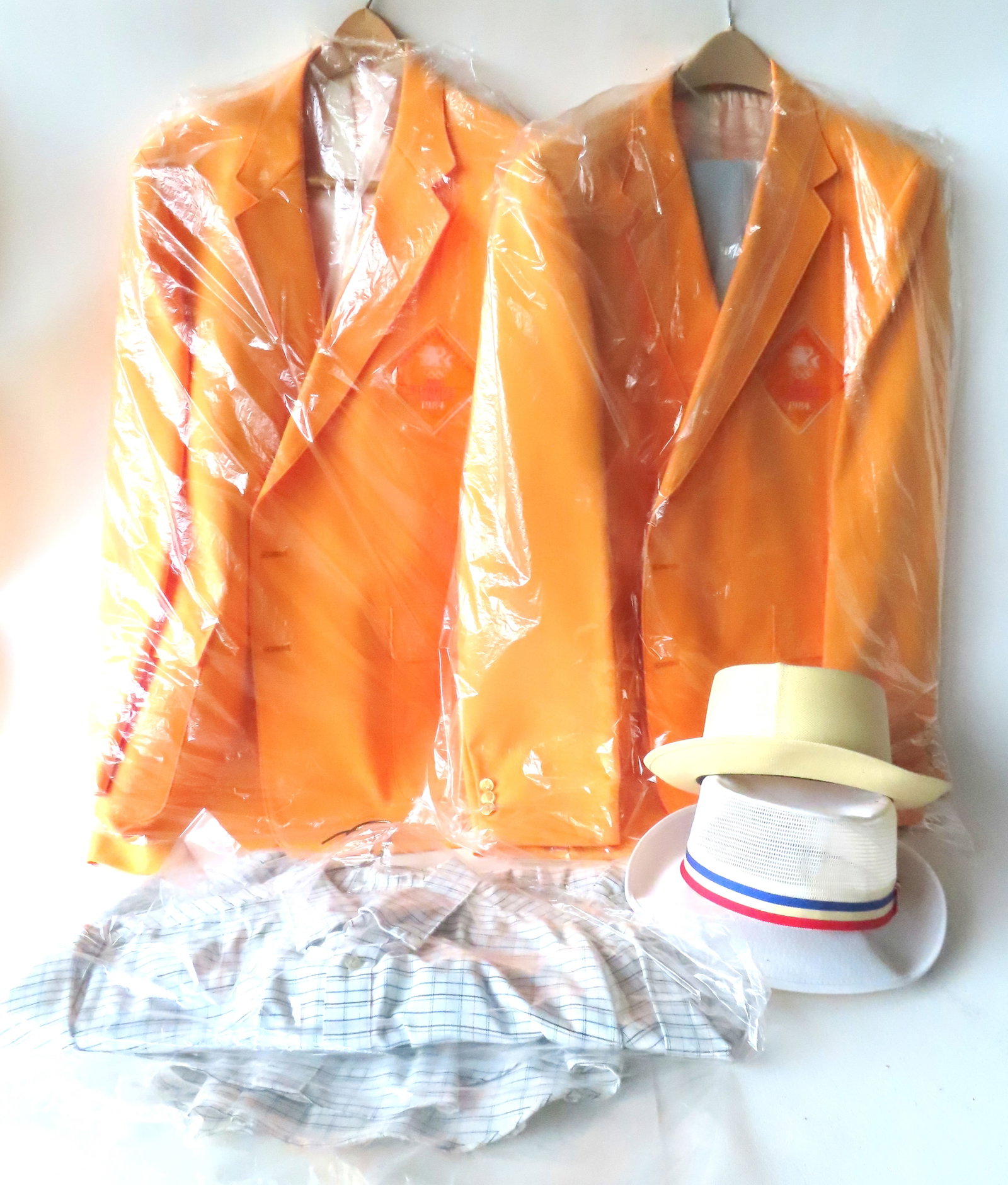 Two 1984 Olympic Games track and field officials jacket in bright yellow, both in excellent (1 of 17)