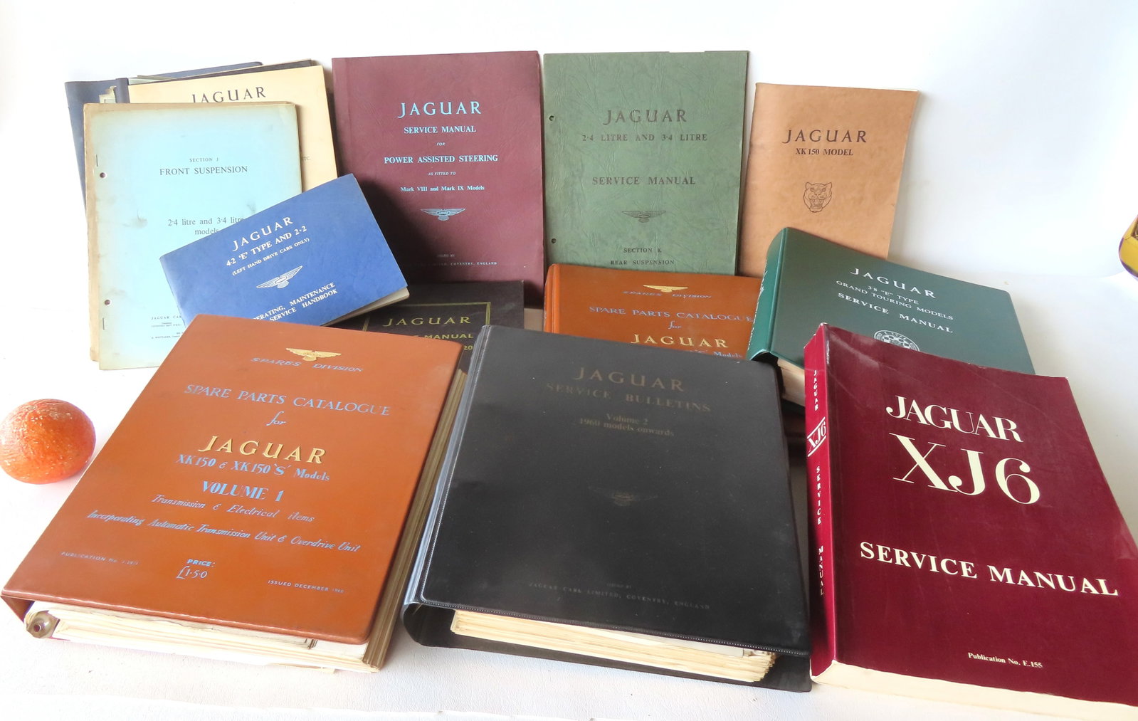 A large grouping of Jaguar auto manuals, circa 1961-72. (1 of 12)