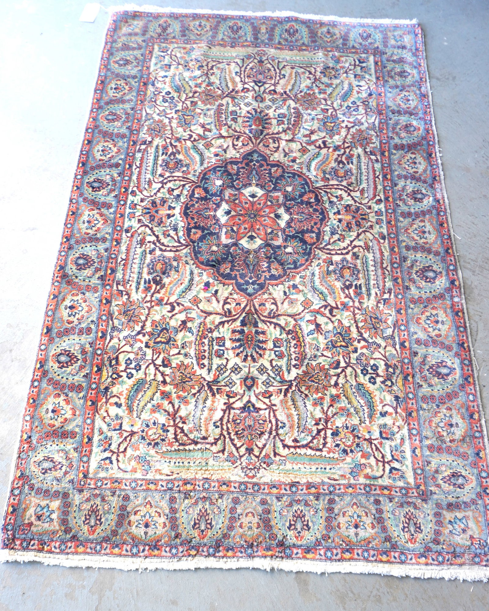 A large high quality oriental scatter rug, very dense hand knotting. The front surface with some woo (1 of 16)