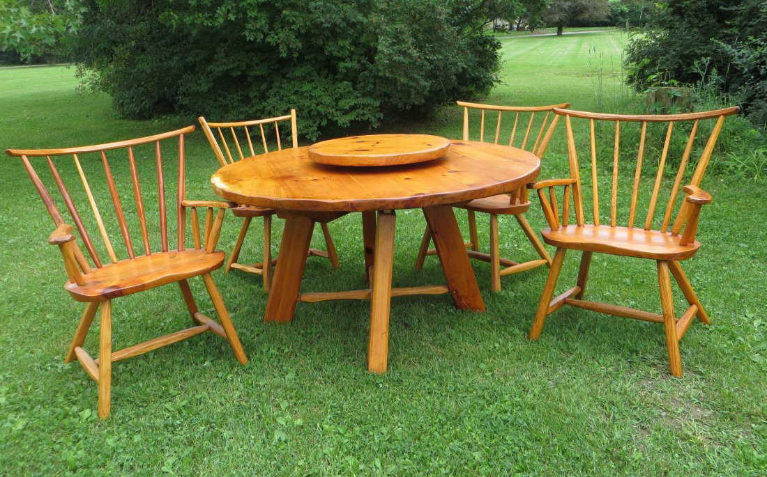 Rustic Hunt Country Furniture Round Pine Table With Laz