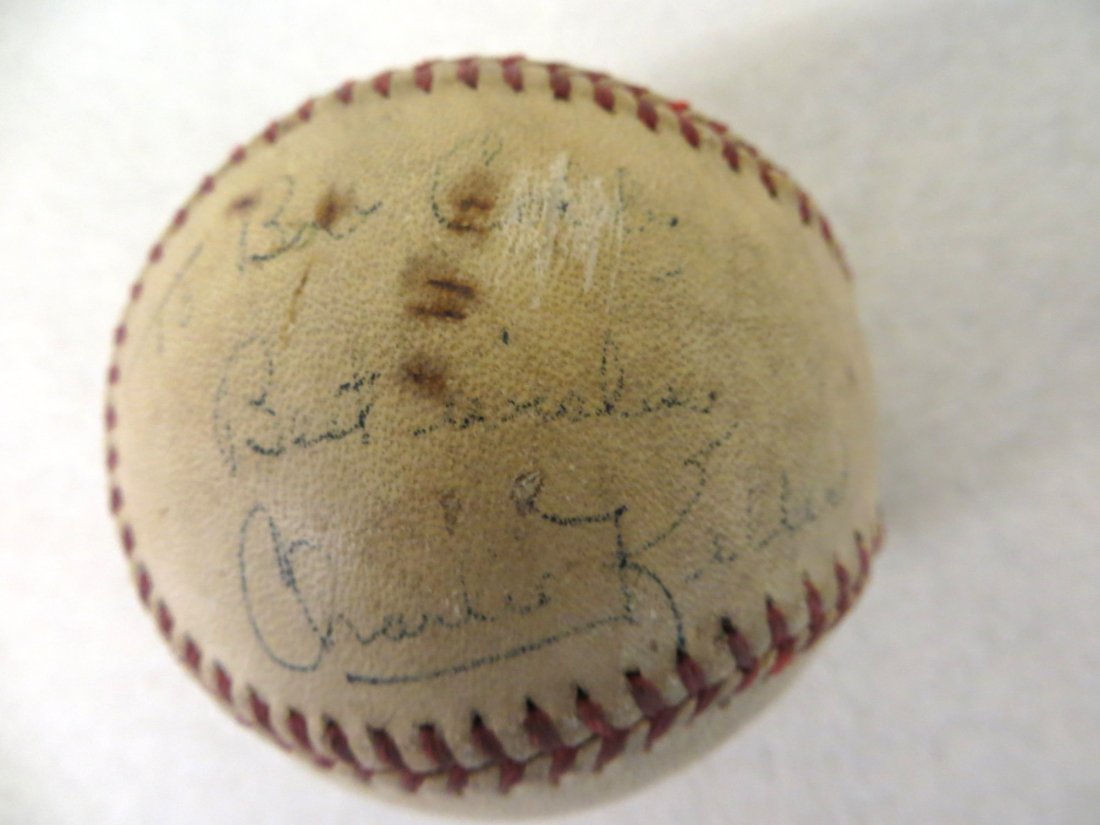 NY Yankee baseball autographed "Bob Cobb Best Wishes Ch: NY Yankee baseball autographed "Bob Cobb Best Wishes Charlie Keller". Letter of provenance from Bob Cobb.