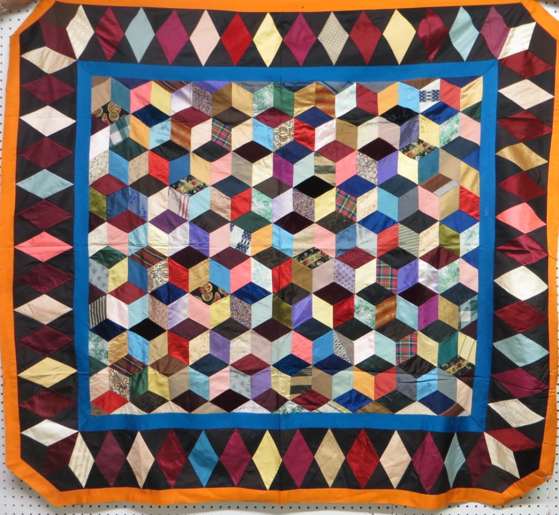 Quilt top in rolling block pattern 58" x 64": Quilt top in rolling block pattern 58" x 64"
