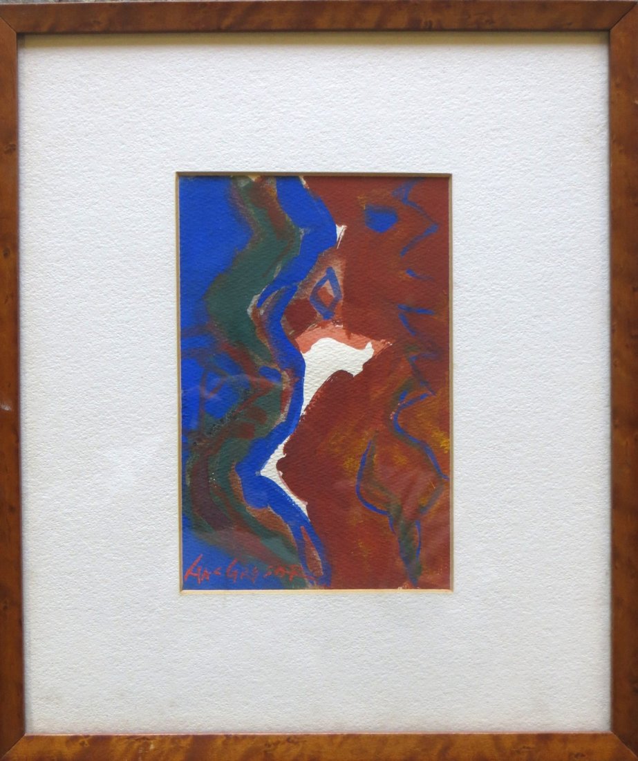 Abstract water color signed MacGregor (John MacGregor,: Abstract water color signed MacGregor (John MacGregor, Canada - born 1944). 4.75" x 7.5"