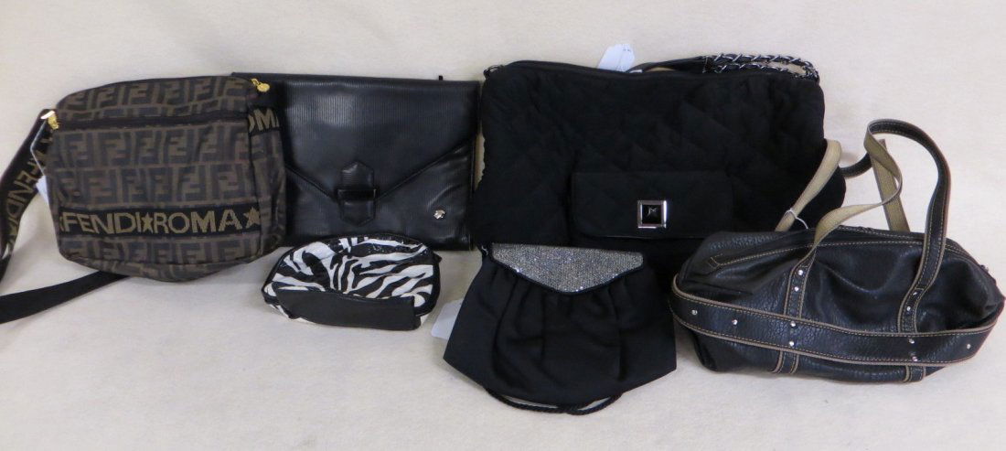 Collection of 6 lady's hand bags and purses made in: Collection of 6 lady's hand bags and purses made in Italy including Carina Nucci, Tianni, Fendi, Bueno, Ferragamo, and Bagheera. Please note - None of the lady's bags in this auction have been authent