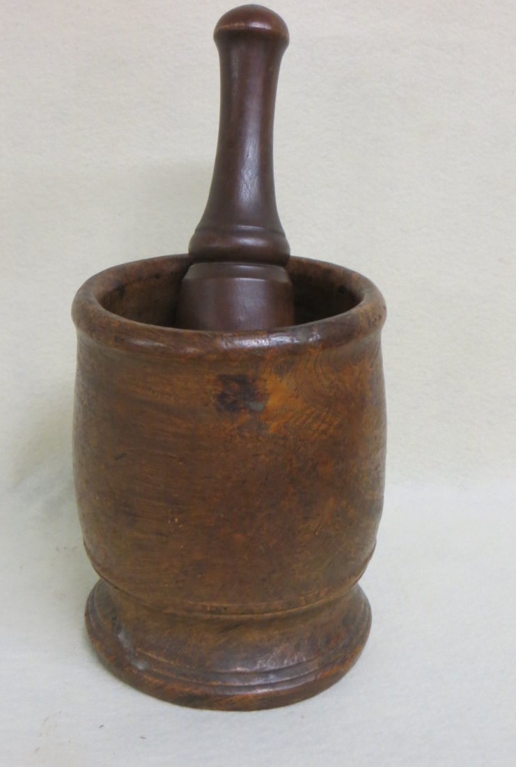 Burl ash mortar and ironwood pestle mortar with