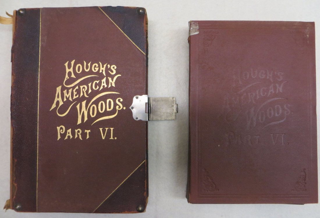 Hough's American Woods Part VI - dated 1895 - Contains: Hough's American Woods Part VI - dated 1895 - Contains sectional cuts of mostly Western trees. Case with spine damage, but book itself in very good condition.