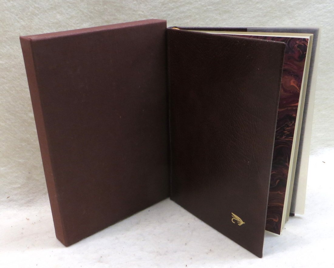 Book "Catskill Flytier" signed Harry A. Darbee and Mac: Book "Catskill Flytier" signed Harry A. Darbee and Mac Francis with attached salmon fly, limited edition 94/125. Original wax paper jacket, original slip case, mint condition. First edition published