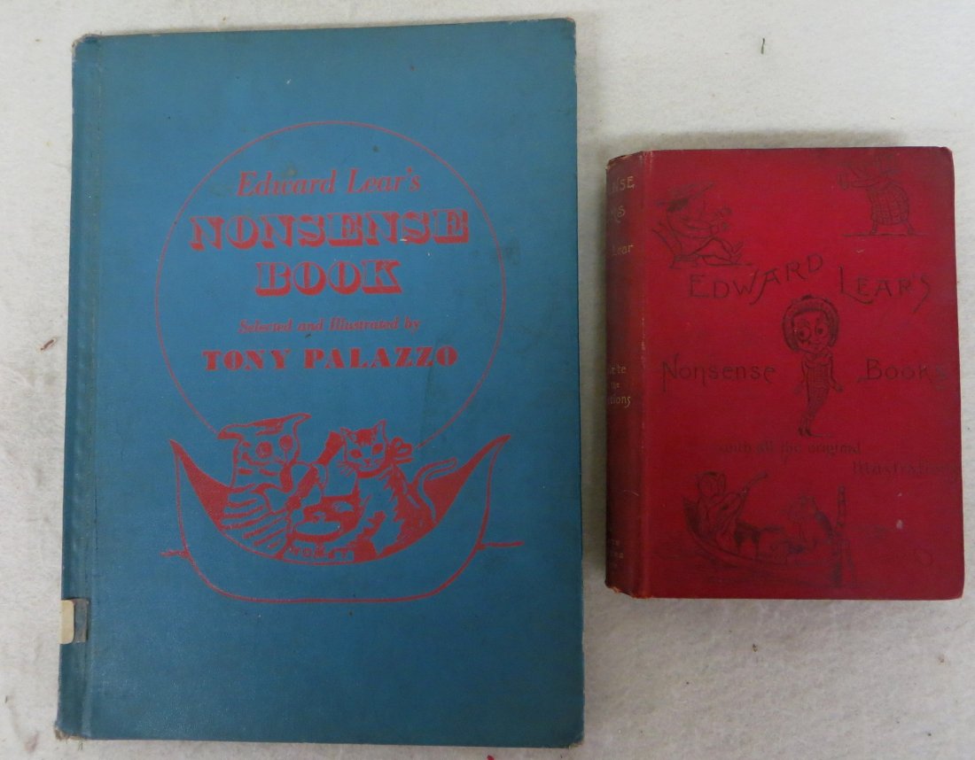 Two Edward Lear's "Nonsense Book" illustrated by Tony: Two Edward Lear's "Nonsense Book" illustrated by Tony Palazzo - one published in 1892, the other 1956 with library stamps. Both in good condition.