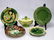 Five good pieces of majolica including 7"D leaf plate,
