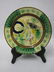 Five good pieces of majolica including 7"D leaf plate, - 2