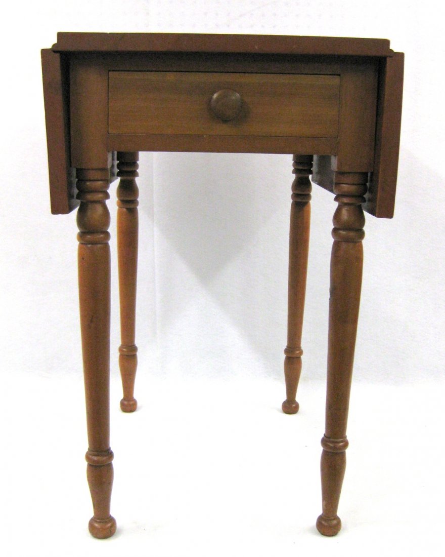 Sheraton cherry drop-leaf sewing stand - slight wear to: Sheraton cherry drop-leaf sewing stand - slight wear to top surface, otherwise very good condition.