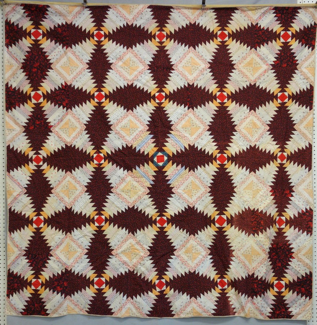 Graphic log cabin variation patchwork quilt - hand (1 of 4)