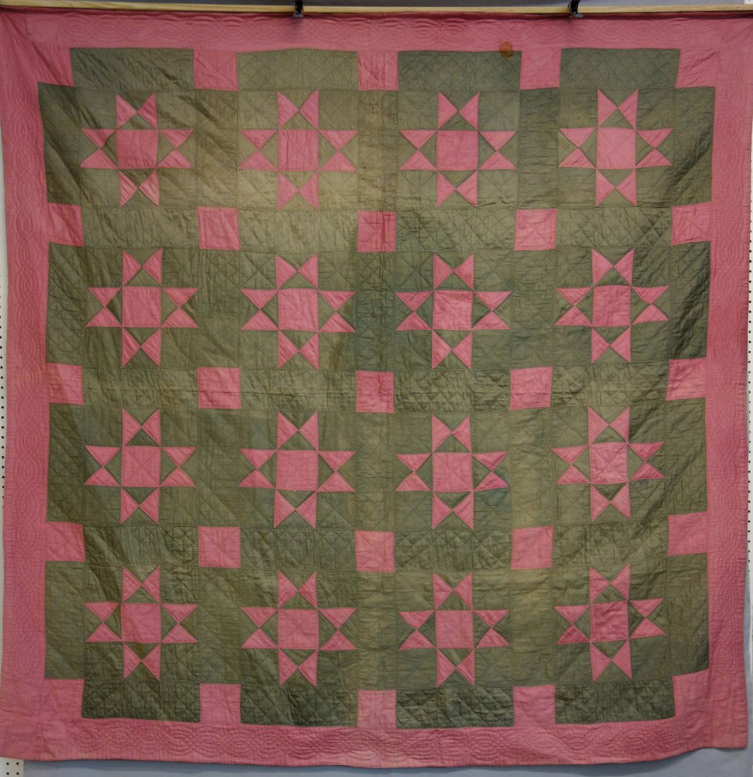 Amish quilt in star pattern - forest green packing - 2 (1 of 5)