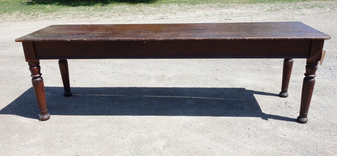 Large farm table with heavy turned legs - two board top (1 of 4)